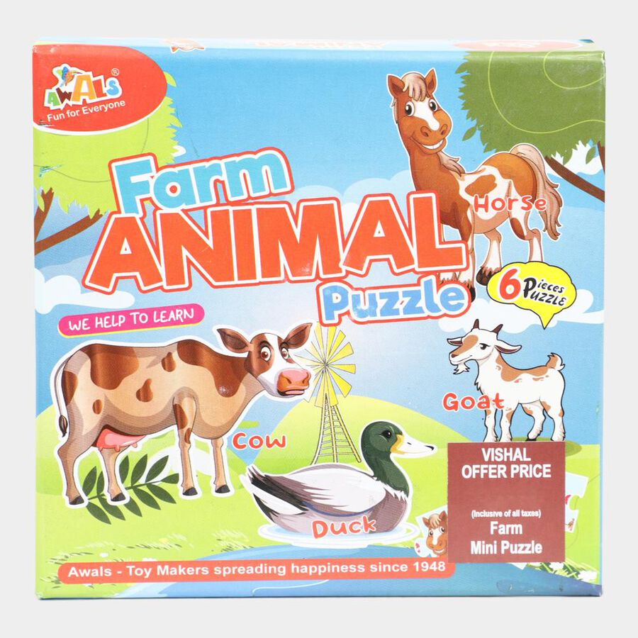 Kid's Farm Animals Puzzle, 24 Pcs., , large image number null