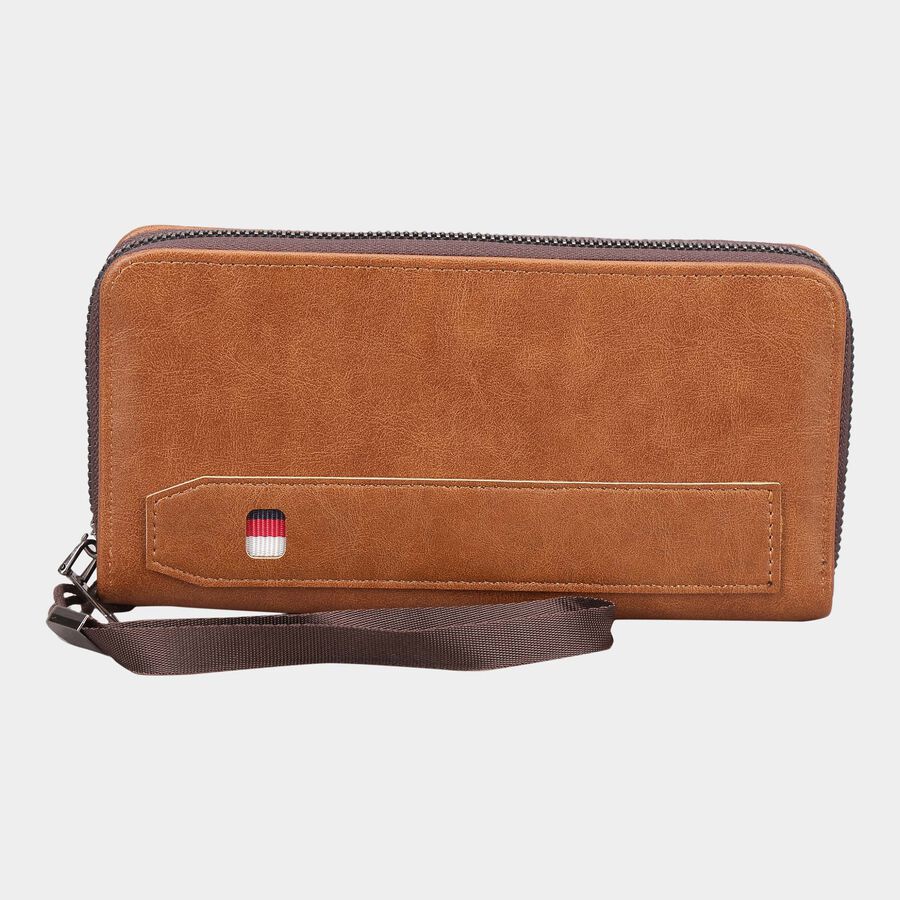 Women's Tan Polyurethane Hand Pouch, , large image number null