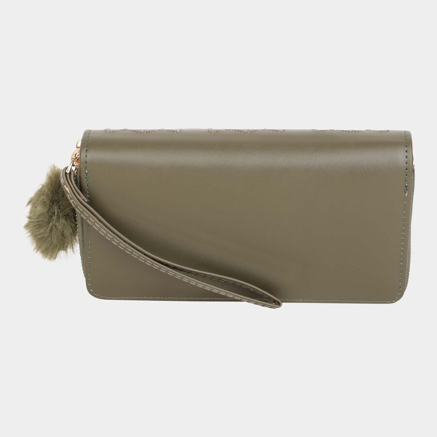 Women's Polyurethane Zipper Hand Pouch, , large image number null