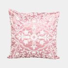 Pink Embroidered Floral Cushion Cover, , small