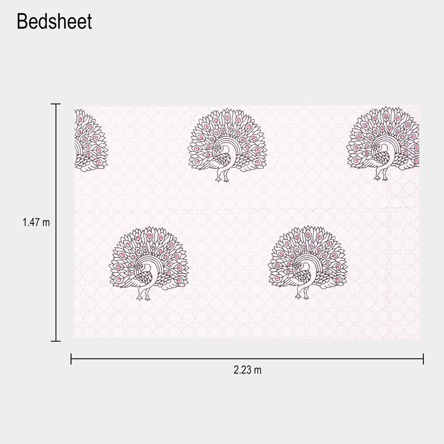 Cream Cotton Single Bedsheet, , large image number null