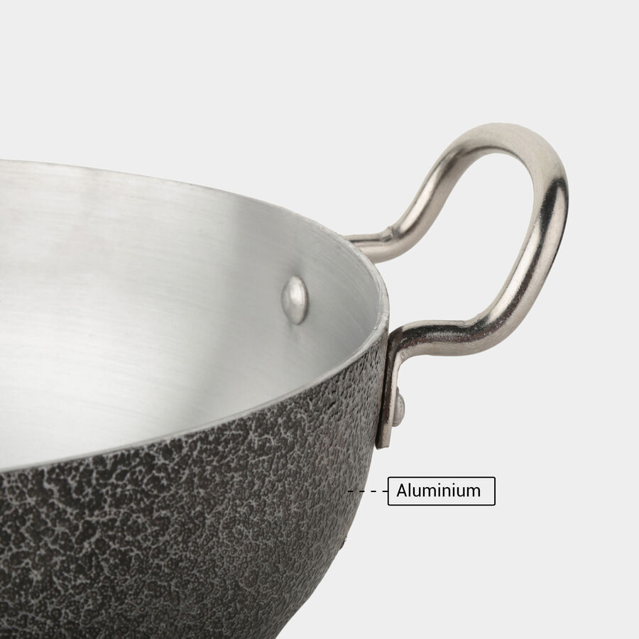 Aluminium Kadhai - 9.75 in. (2 L), Induction Compatible, , large image number null