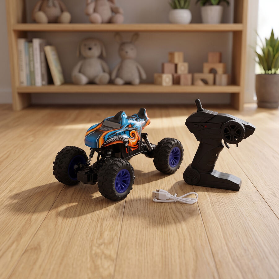 Kid's Remote Control Shark Monster Truck Off-Road Crawler Toy, , large