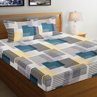 120 GSM Blue Microfiber Double Bedsheet, , small image number null