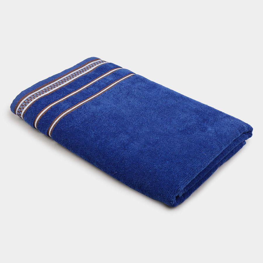 370 GSM Blue Cotton Bath Towel, , large image number null