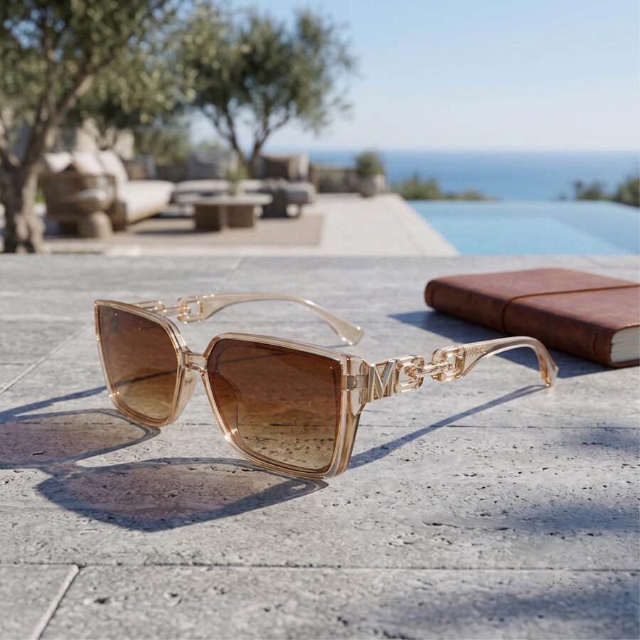 Woman's Brown Plastic Sunglasses, , large