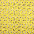 Yellow Cotton Floral Printed Single Bedsheet, , small