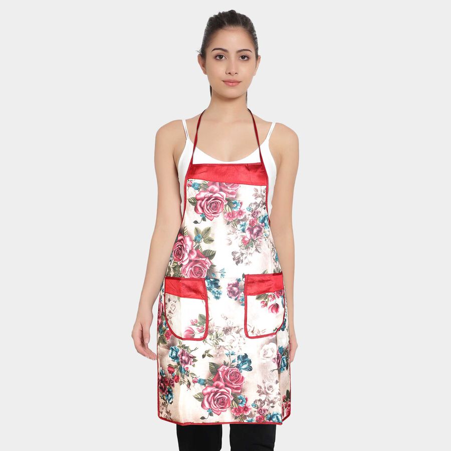 Maroon Cotton Blend Apron, , large image number null