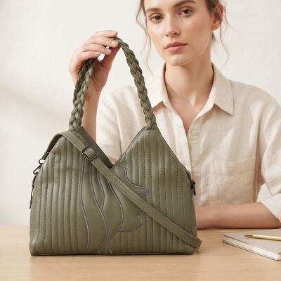 Women's Olive PU Hand Bag 