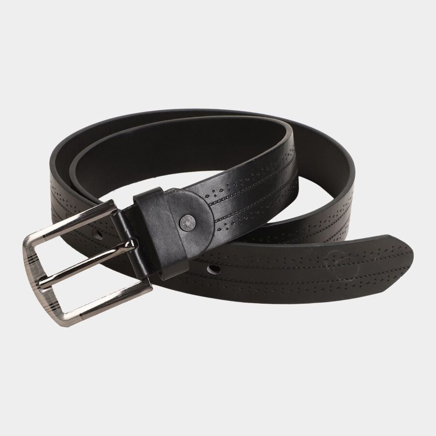 Men's Black Polyurethane Casual Belt, , large image number null