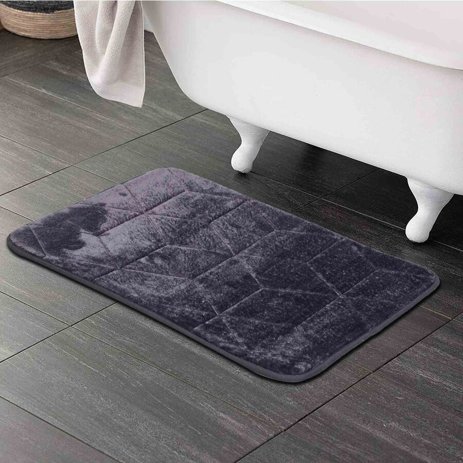 Dark Blue Microfiber Bath Mat, , large image number null