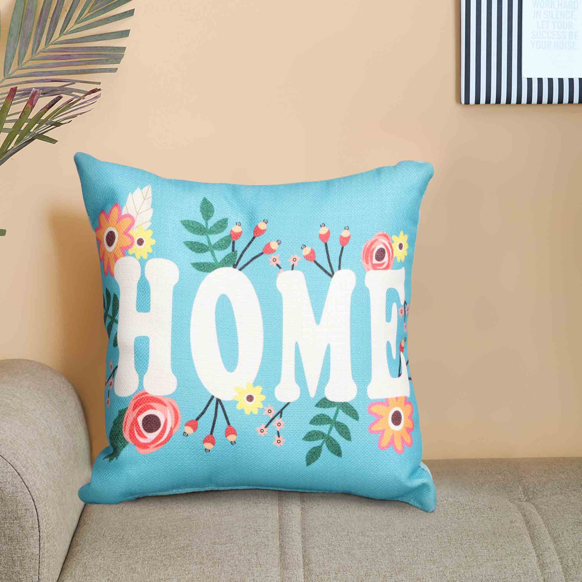 Home Beautiful                         Aqua Microfiber Cushion