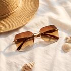 Men's Brown Plastic Mens Sunglasses , , small