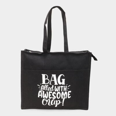Women's Black Canvas Tote Bag