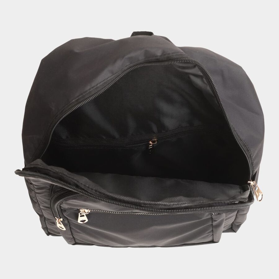 Women's Black Fabric Backpack, , large image number null