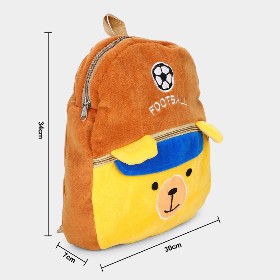 Kids Soft Plush Cartoon Bear Football Backpack, , large