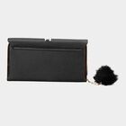 Women's Black Polyurethane Clutch Bag, , small