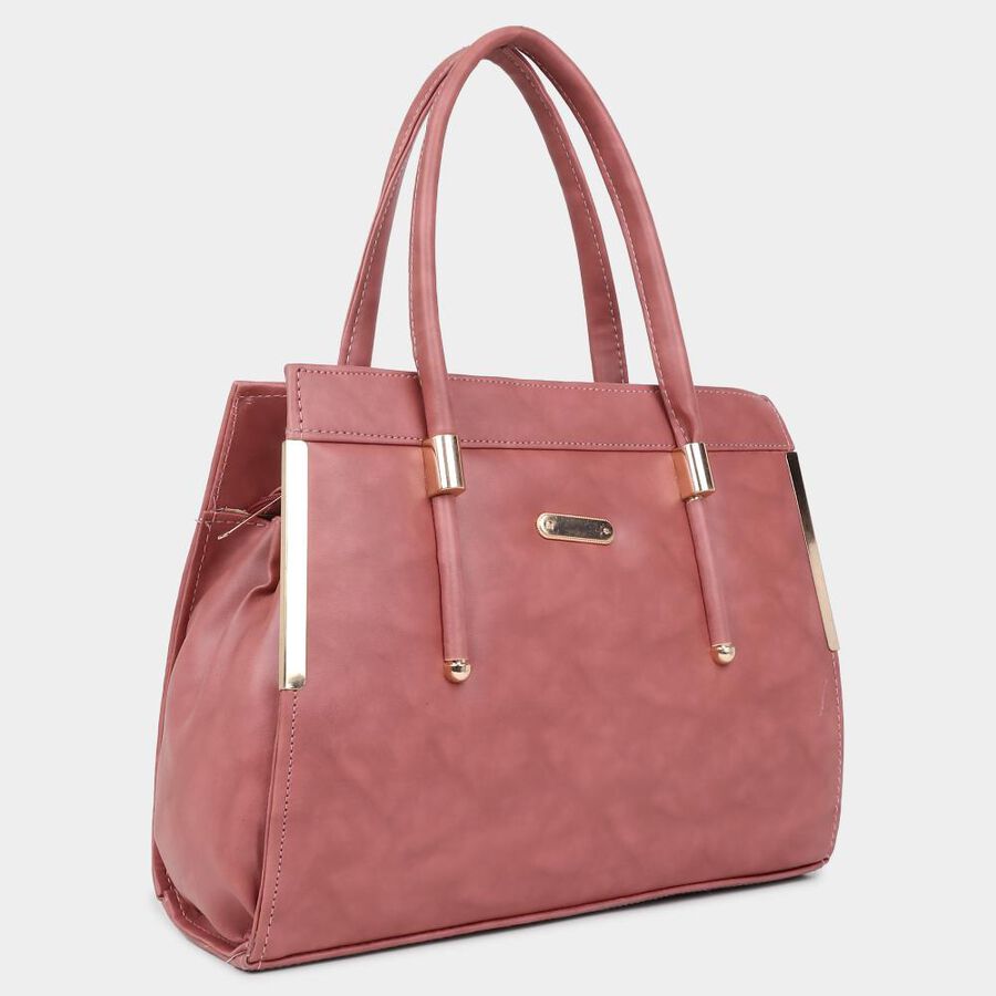 Women's Peach Polyurethane Tote Bag, , large image number null