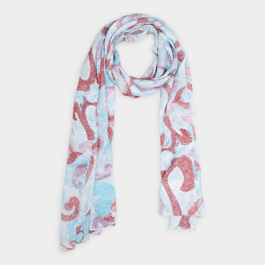 Women's Light Blue Nylon/Polyester Scarf, , large image number null