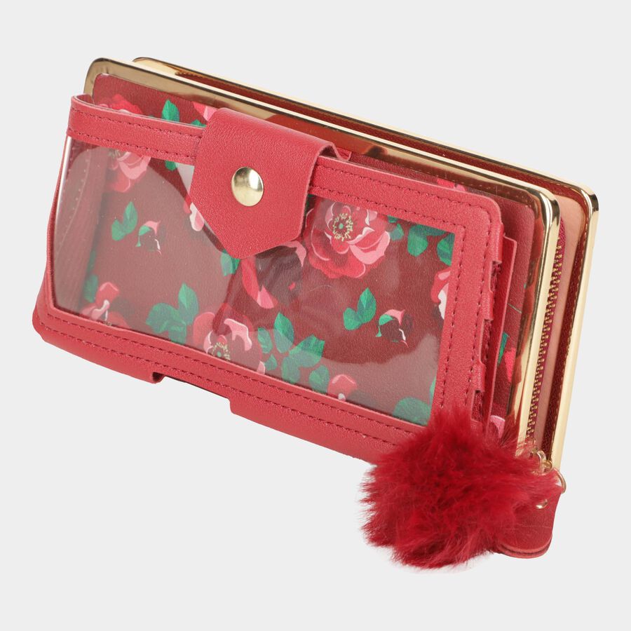 Women's Polyurethane Zipper Hand Pouch, , large image number null