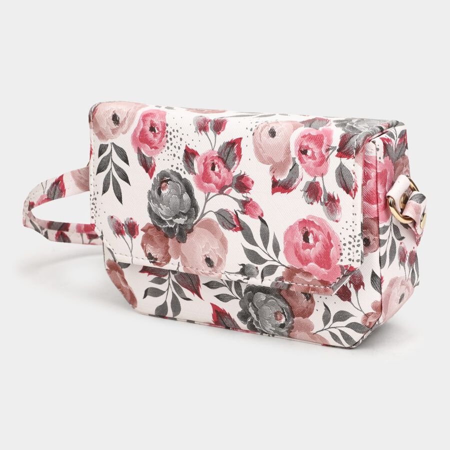 Women's Pink Polyurethane Sling Bag, , large image number null