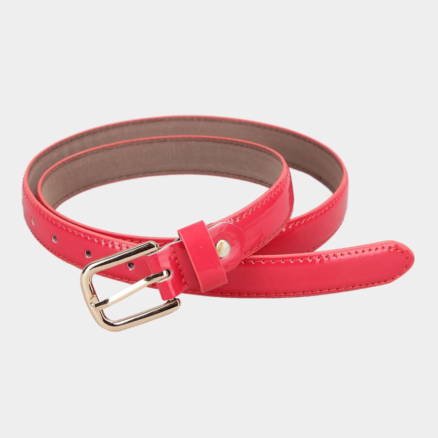 Women's Red Polyurethane Belt, , large image number null