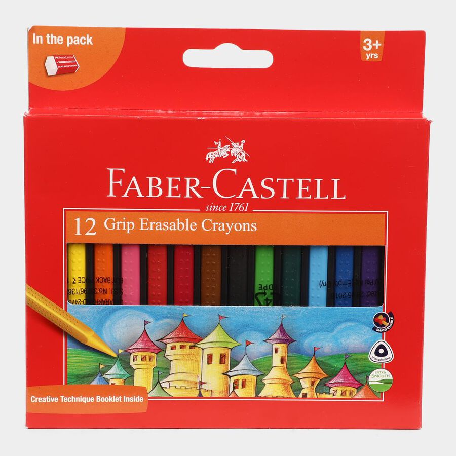 12 Shade Erasable Wax Crayons, , large image number null