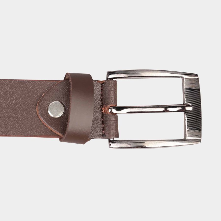 Men's Brown Leather Casual Belt, , large image number null