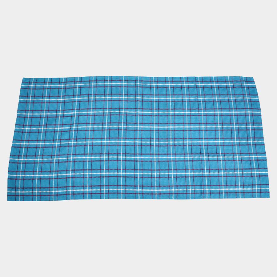 220 GSM Blue Cotton Blend Bath Towel, , large