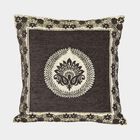 Black Floral Jacquard Cushion Cover, , small