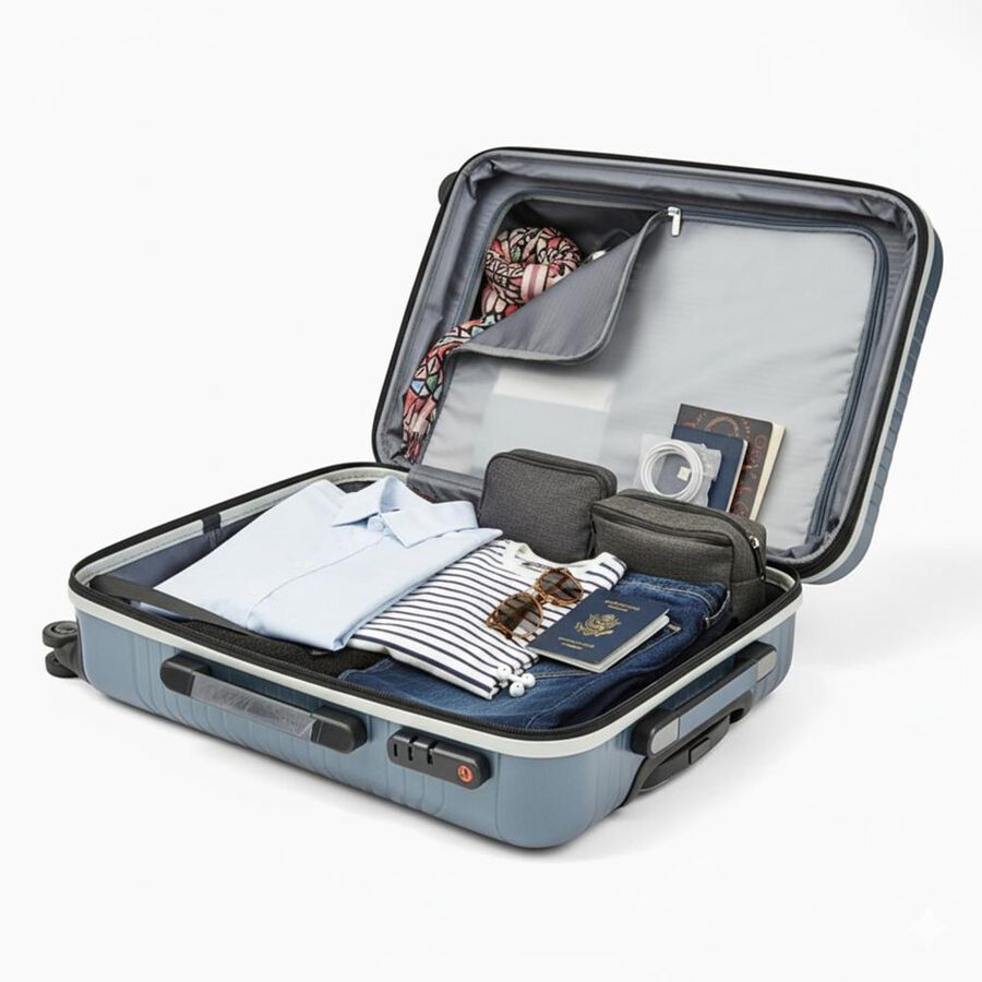 4-Wheel Polypropylene Hard Case Trolley, Set of 3, , large
