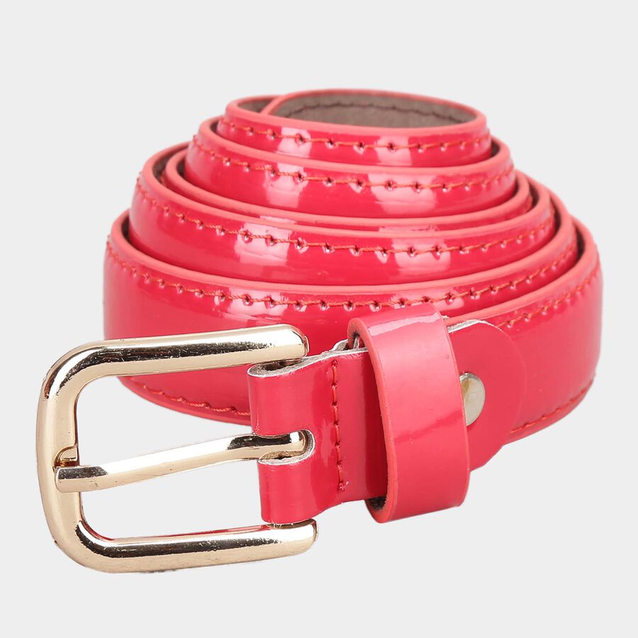 Women's Red Polyurethane Belt, , large image number null