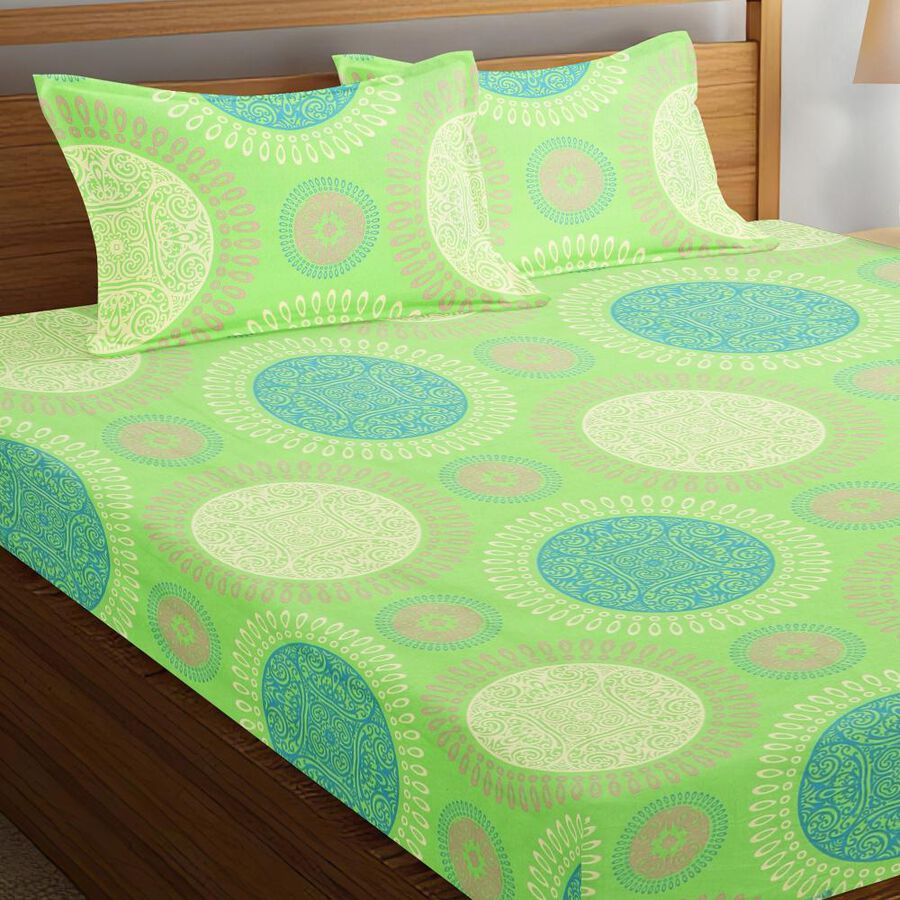 120 GSM Green Polycotton Double Bedsheet, , large image number null