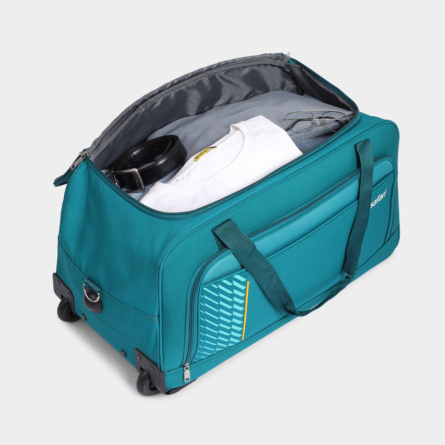2 WheelsLight Blue Polyester Duffle Trolley, , large
