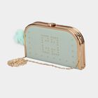Women's Light Green Polyurethane Clutch Bag, , small image number null