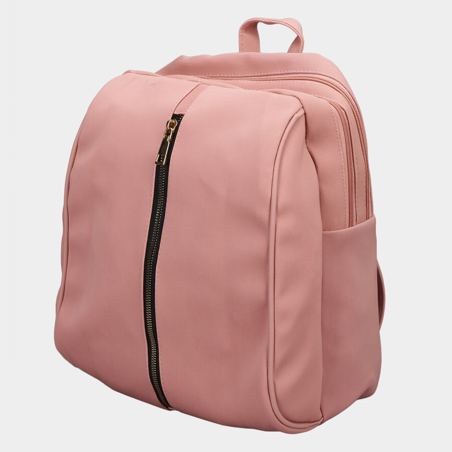 Women's 2 Compartment Solid Polyurethane Backpack, , large image number null