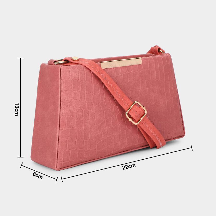 Women's Pink Polyurethane Bag, , large