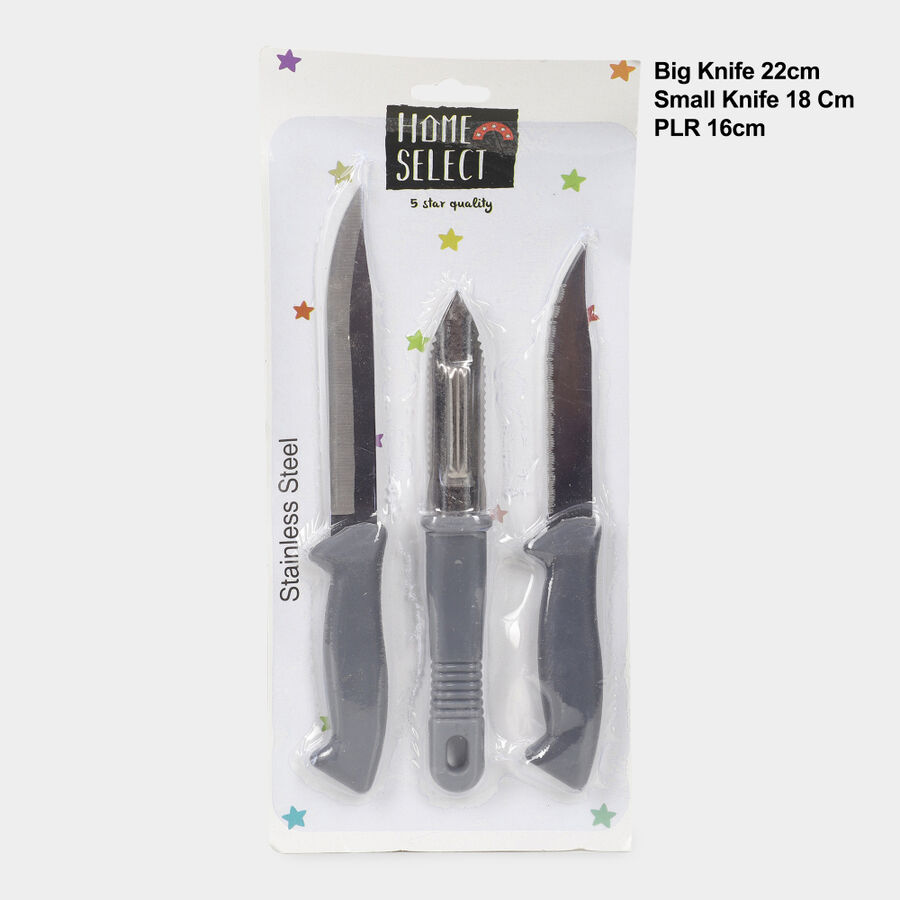 Steel Knife & Peeler Set of 3, , large image number null