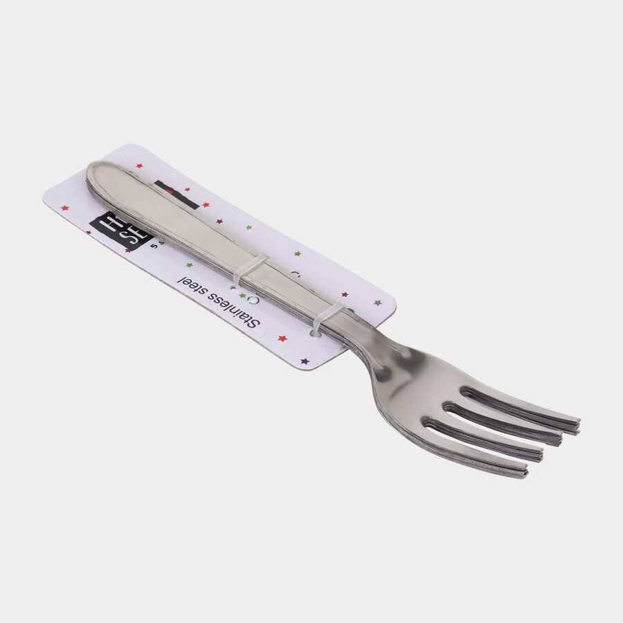 Set of 4 Stainless Steel Dessert Forks, , large image number null