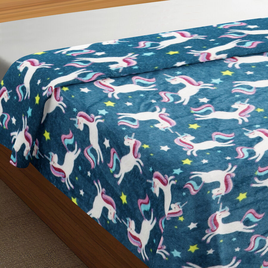 330 GSM Blue Microfiber Blanket, , large image number null