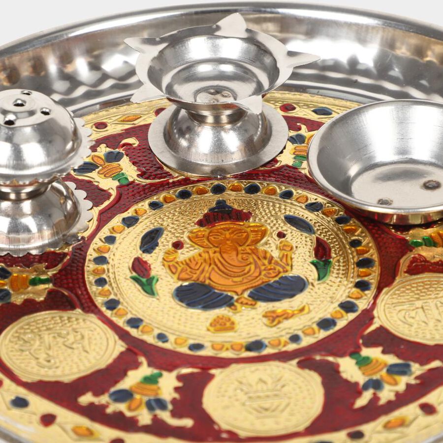 Steel Pooja Plate, , large image number null