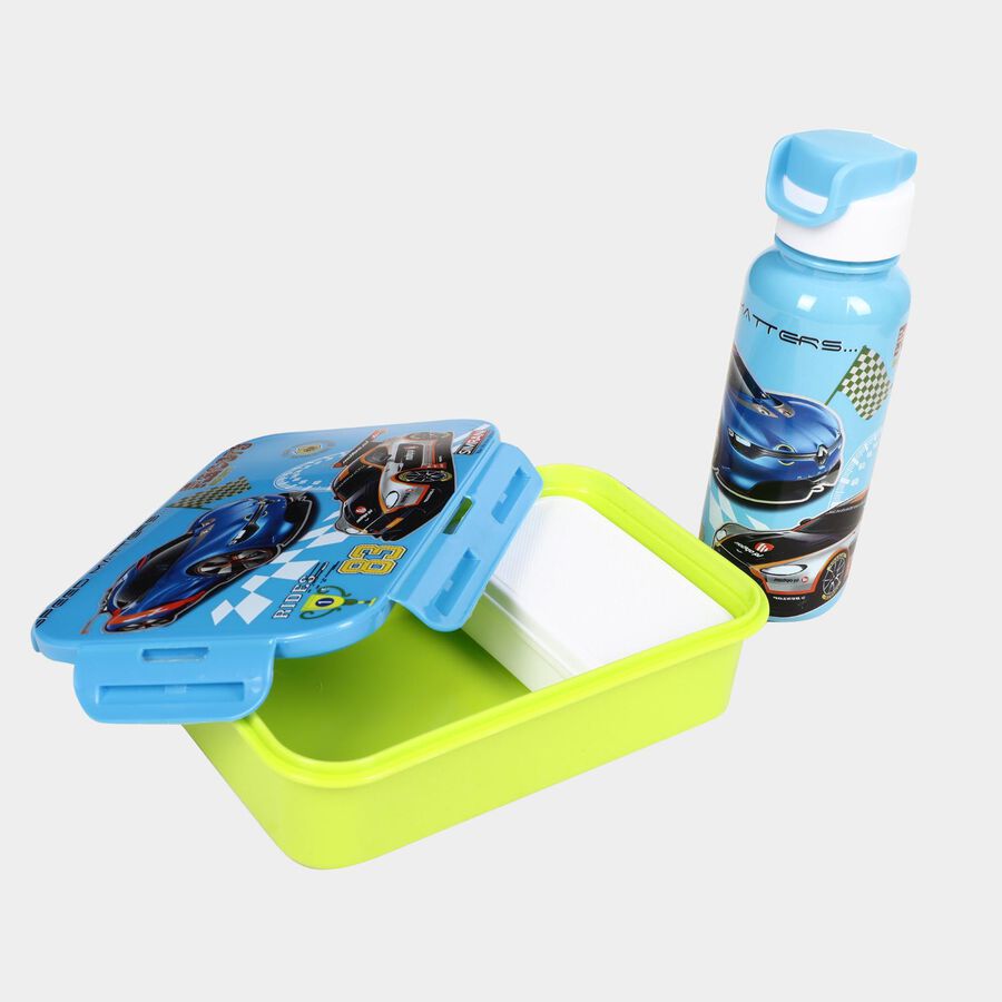 Plastic Lunch Box - 1 Big Container, 1 Bottle, 1 Small Container, , large image number null