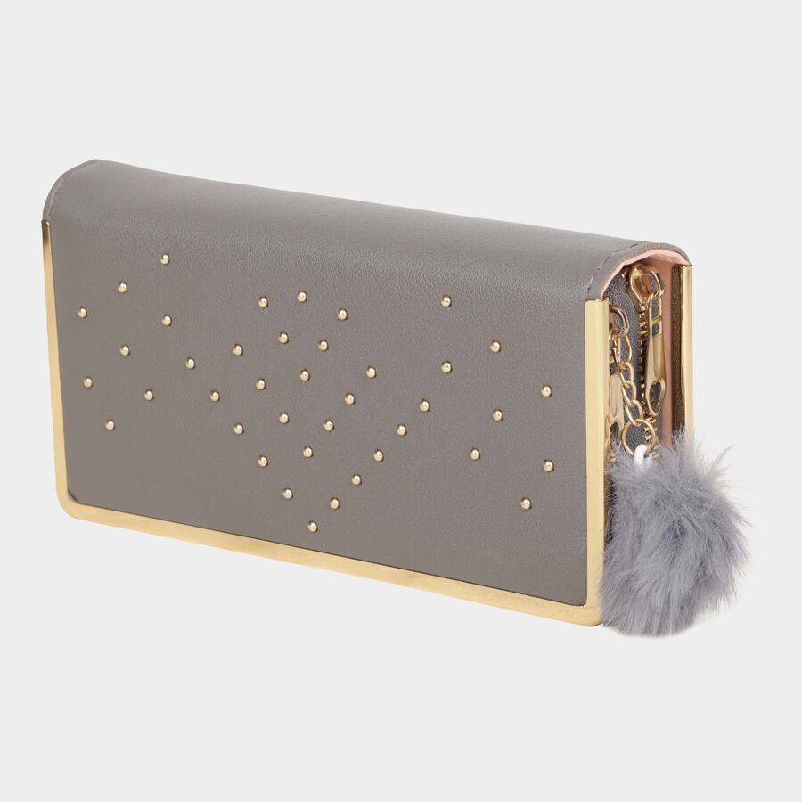 Women's Polyurethane Zipper Hand Pouch, , large image number null