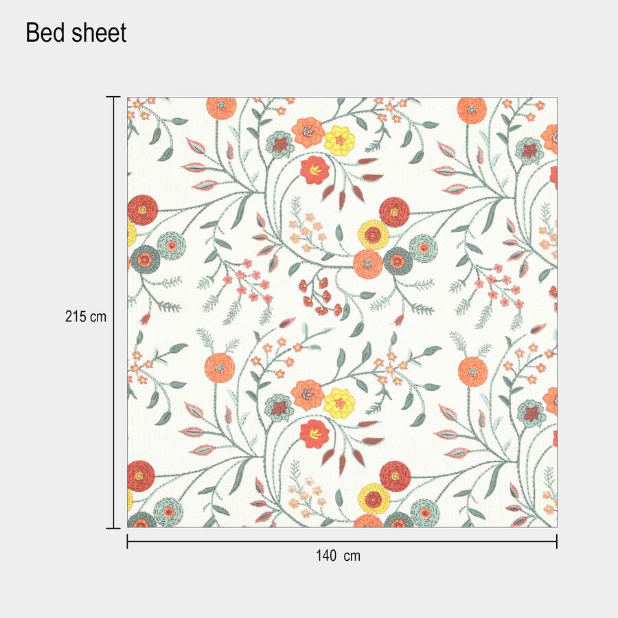 Light Green Cotton Single Bedsheet, , large image number null