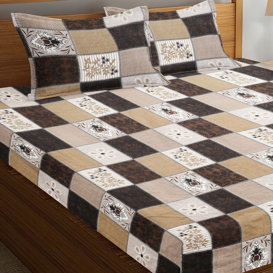 120 GSM Multicolour Polyester Double Bedsheet, , large image number null