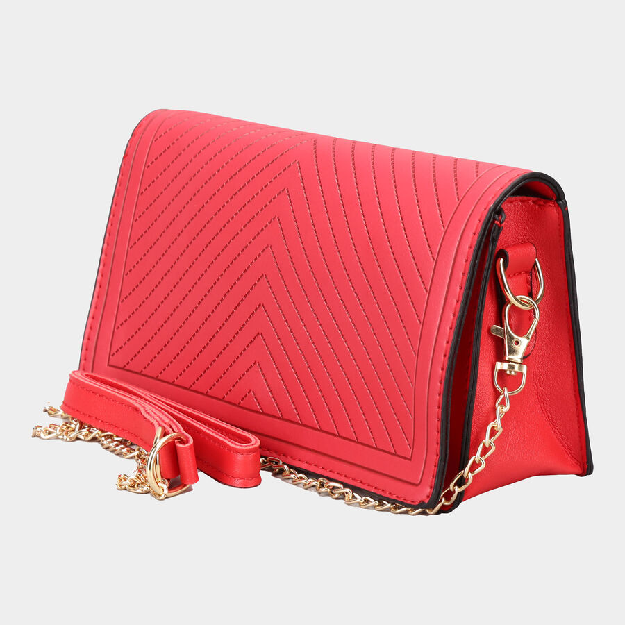 Women's Red Polyurethane Sling Bag, , large image number null