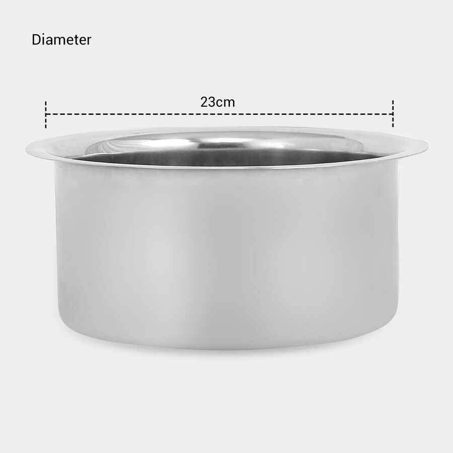 स्टेनलेस स्टील टोप (पतीला) - 23 cm (2.8 लीटर), , large image number null