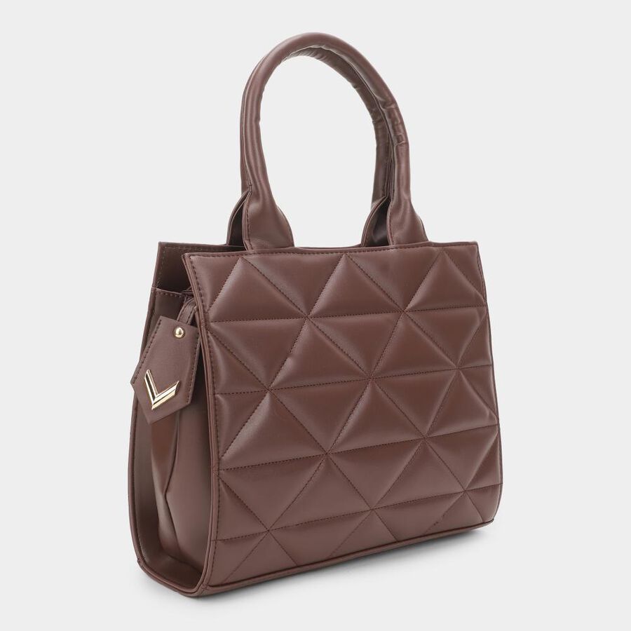 Women's Brown Pu Handbag , , large