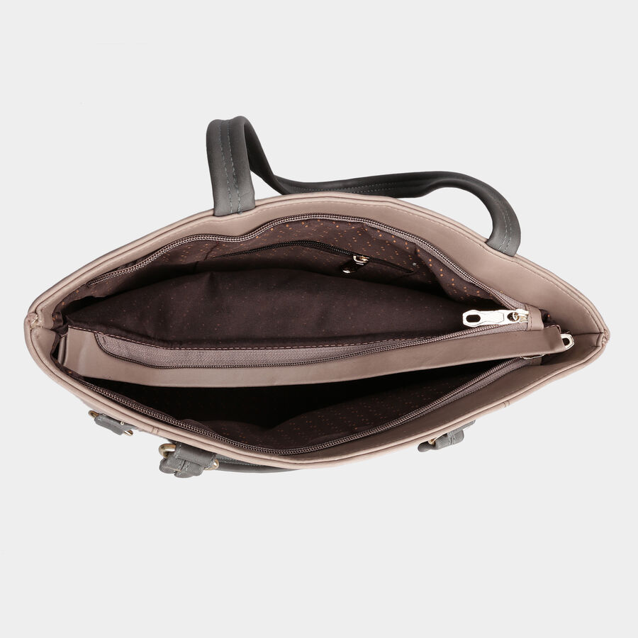 Women's Peach Polyurethane Tote Bag, , large image number null