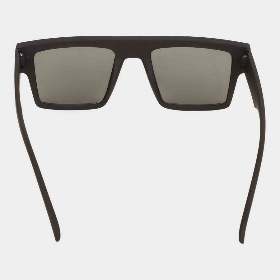 Men's Plastic Clear Glass Rectangle Sunglasses, , large image number null
